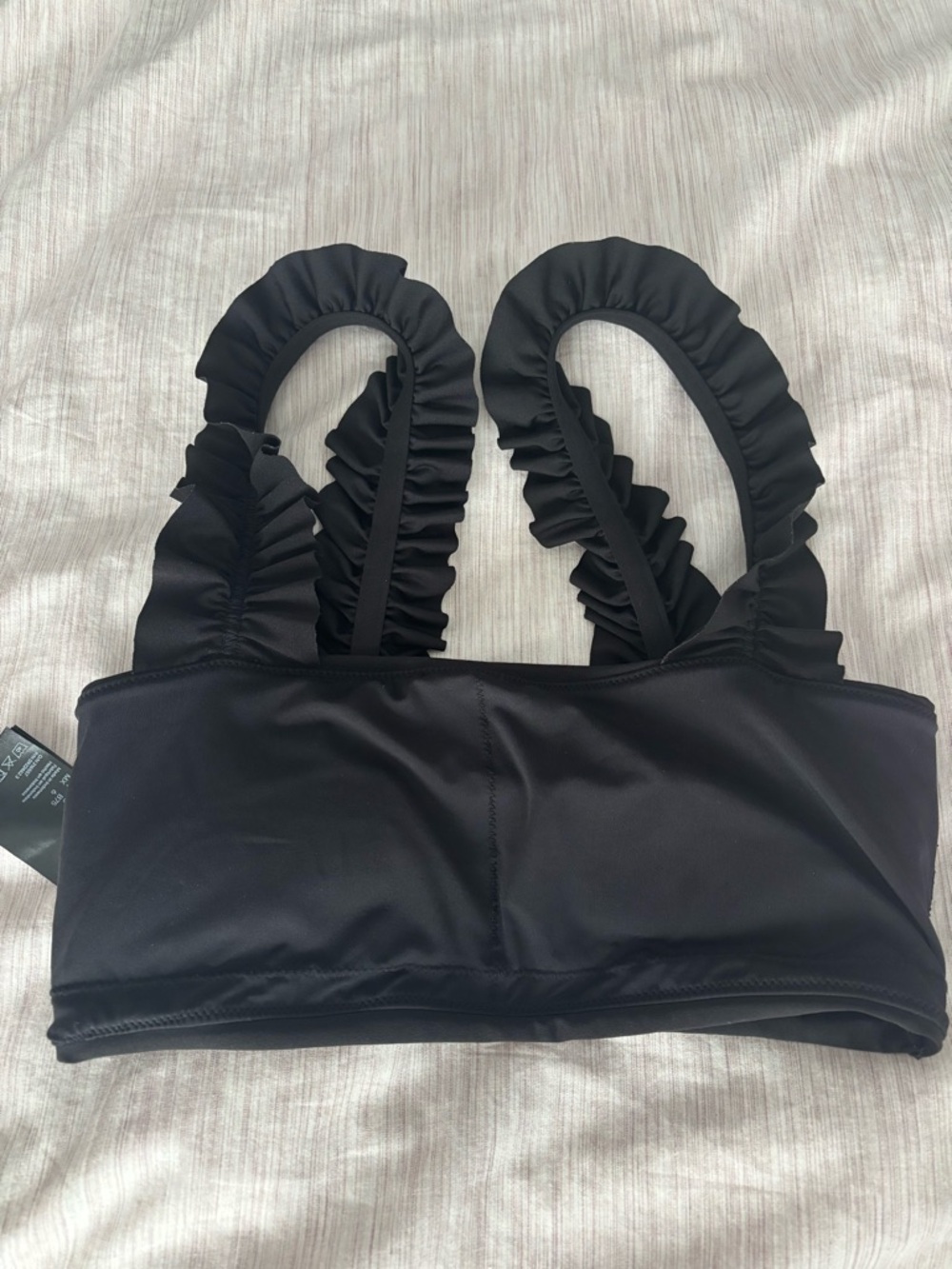 Black Ruffled Strap Bikini Top - Picture 4 of 4